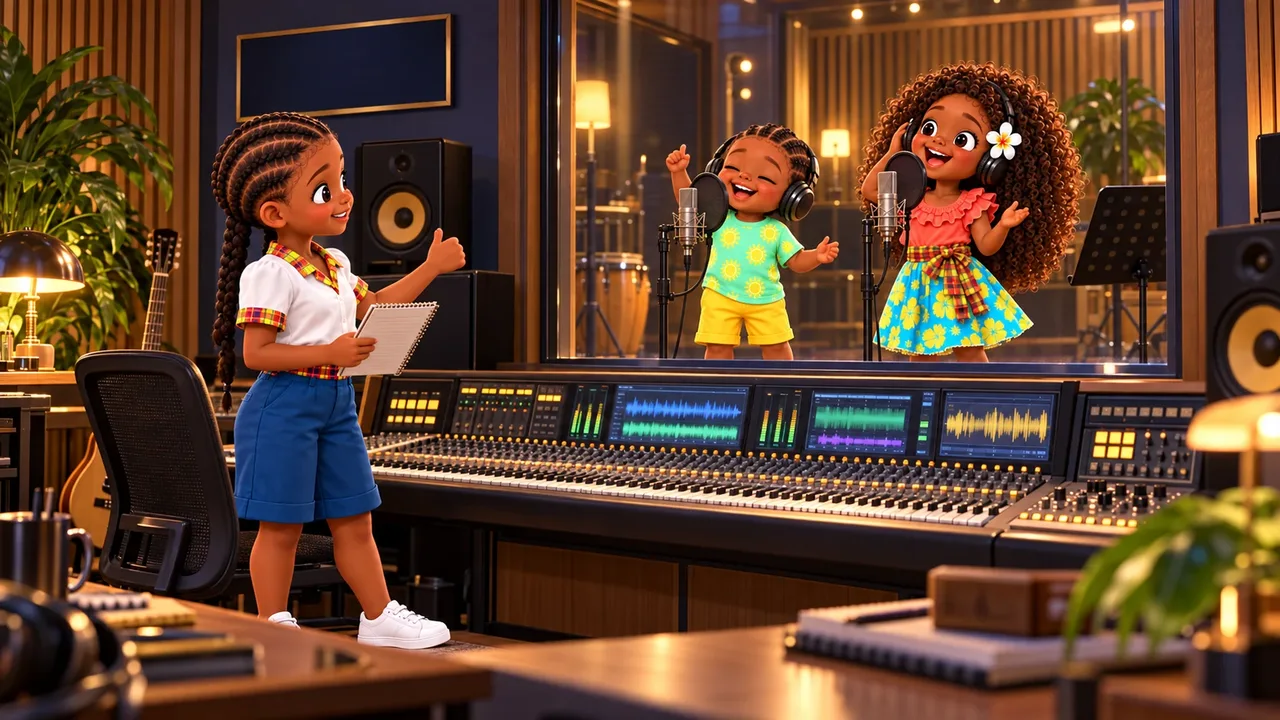 Illustration de Kassy découvrant la création musicale avec les plus jeunes