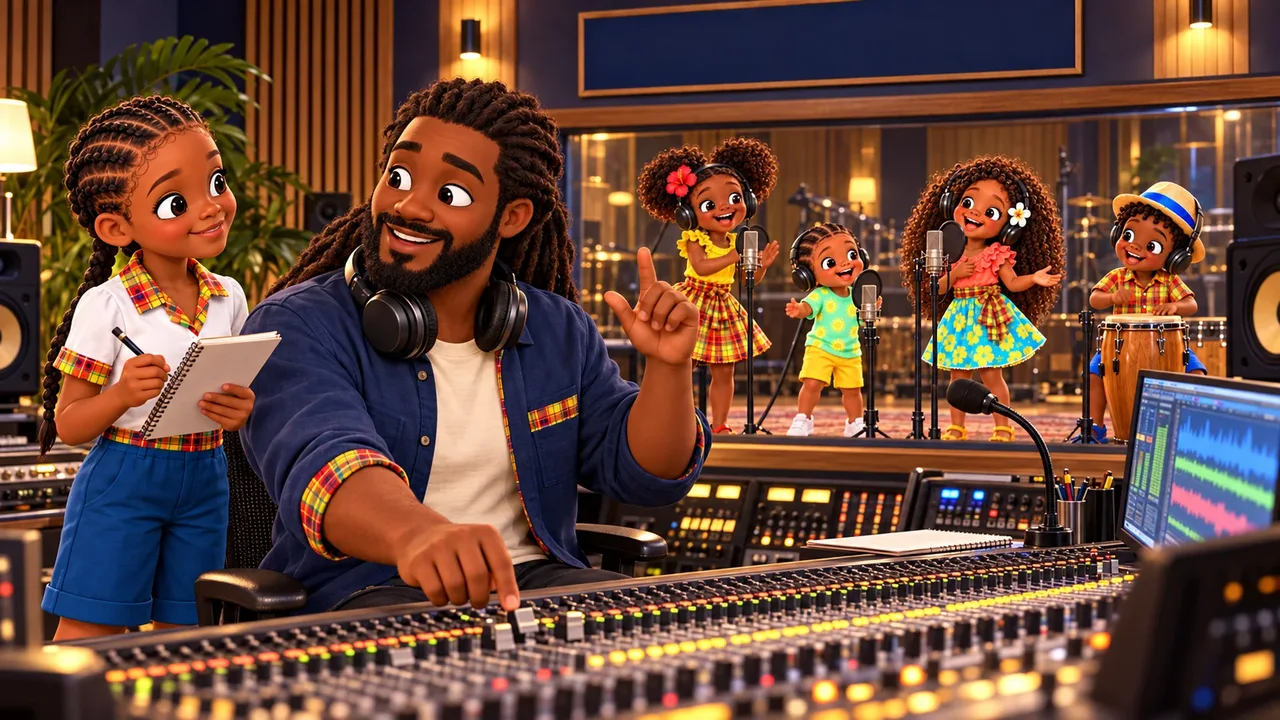 Illustration de la création musicale à la console